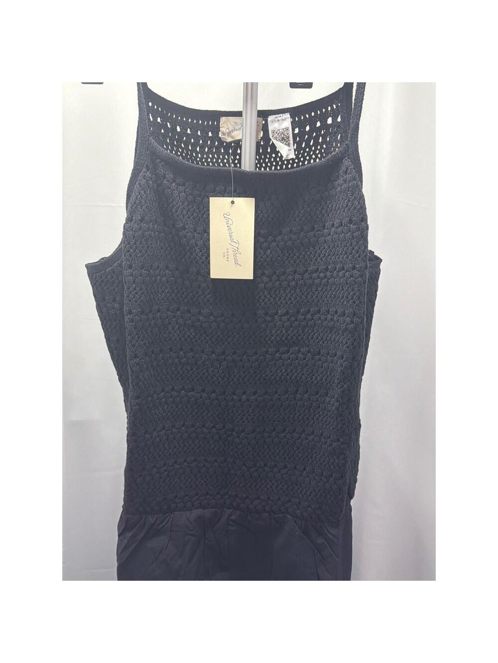 Universal Thread Black Crochet Bodice Maxi Dress Spaghetti Strap 1X NWT - Picture 2 of 5